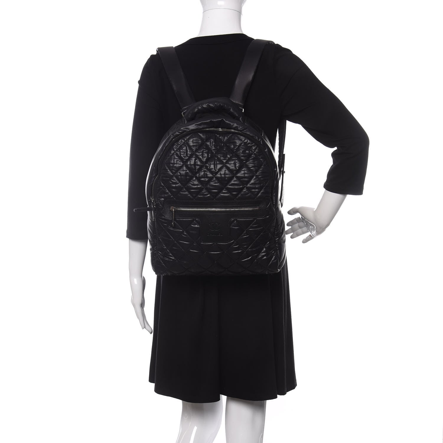 Chanel Nylon Quilted Coco Cocoon Backpack Black 2 of 10