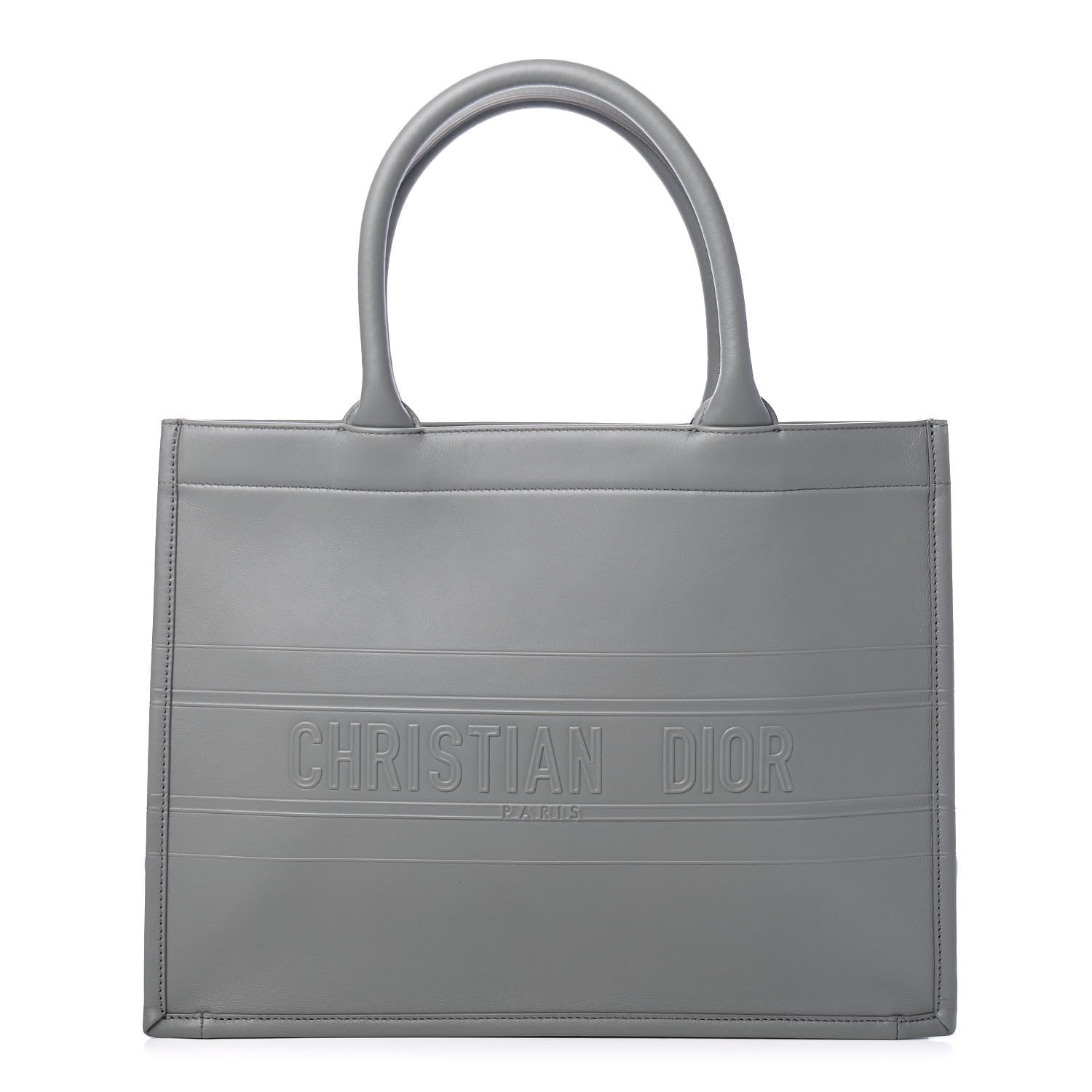 Christian Dior Calfskin Embossed Medium Book Tote Grey 1 of 4