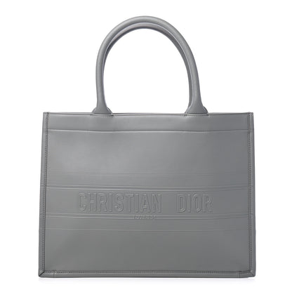 Christian Dior Calfskin Embossed Medium Book Tote Grey 1 of 4