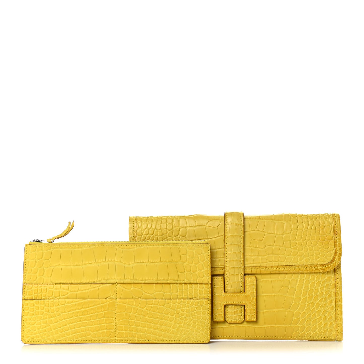 Matte Alligator Jige Duo Clutch Mimosa