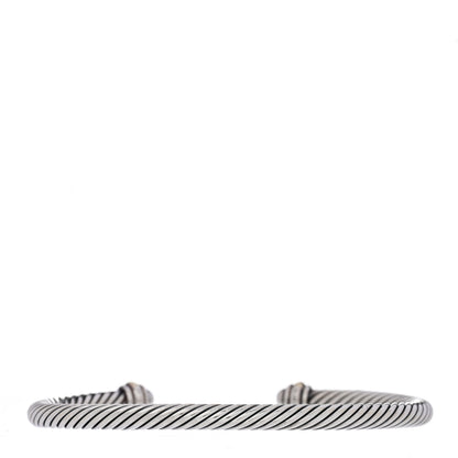 David Yurman Sterling Silver 18K Yellow Gold 4mm Cable Classics Bracelet 3 of 5