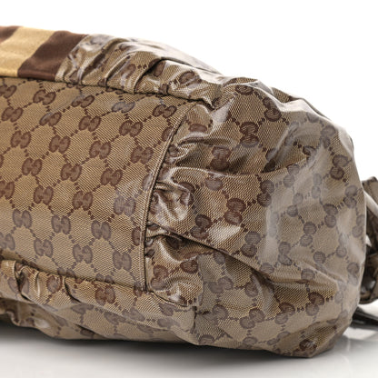 Gucci Crystal Monogram Medium Web Tote Brown 8 of 13