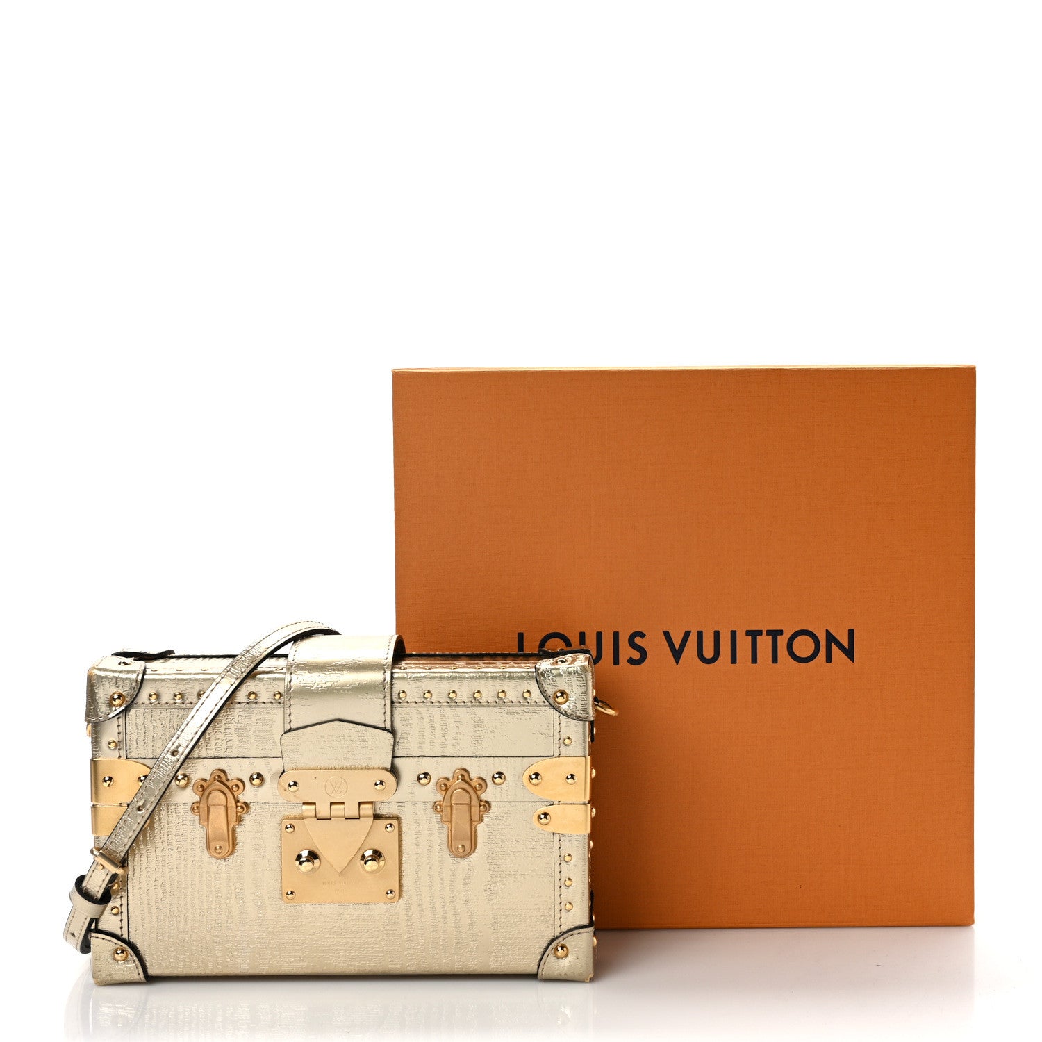 Louis Vuitton Metallic Grain De Bois Petite Malle Gold 11 of 11