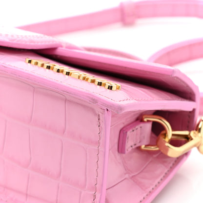 Jacquemus Calfskin Crocodile Embossed Le Bambino Pink 13 of 15