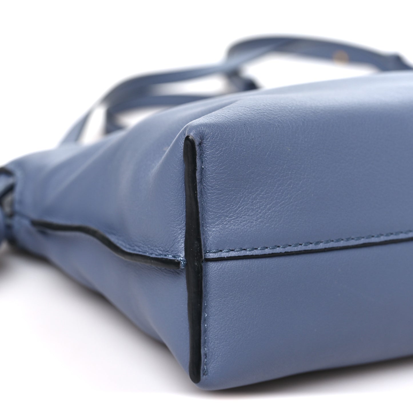 Calfskin Mini Flamenco Knot Clutch Dusty Blue