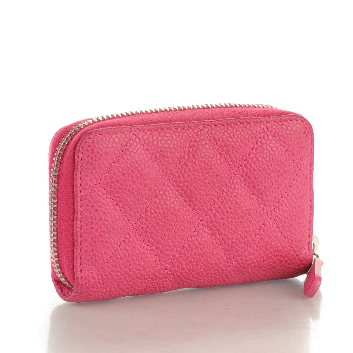 Chanel Iridescent Caviar Quilted Zip Coin Purse Pink 3 of 7