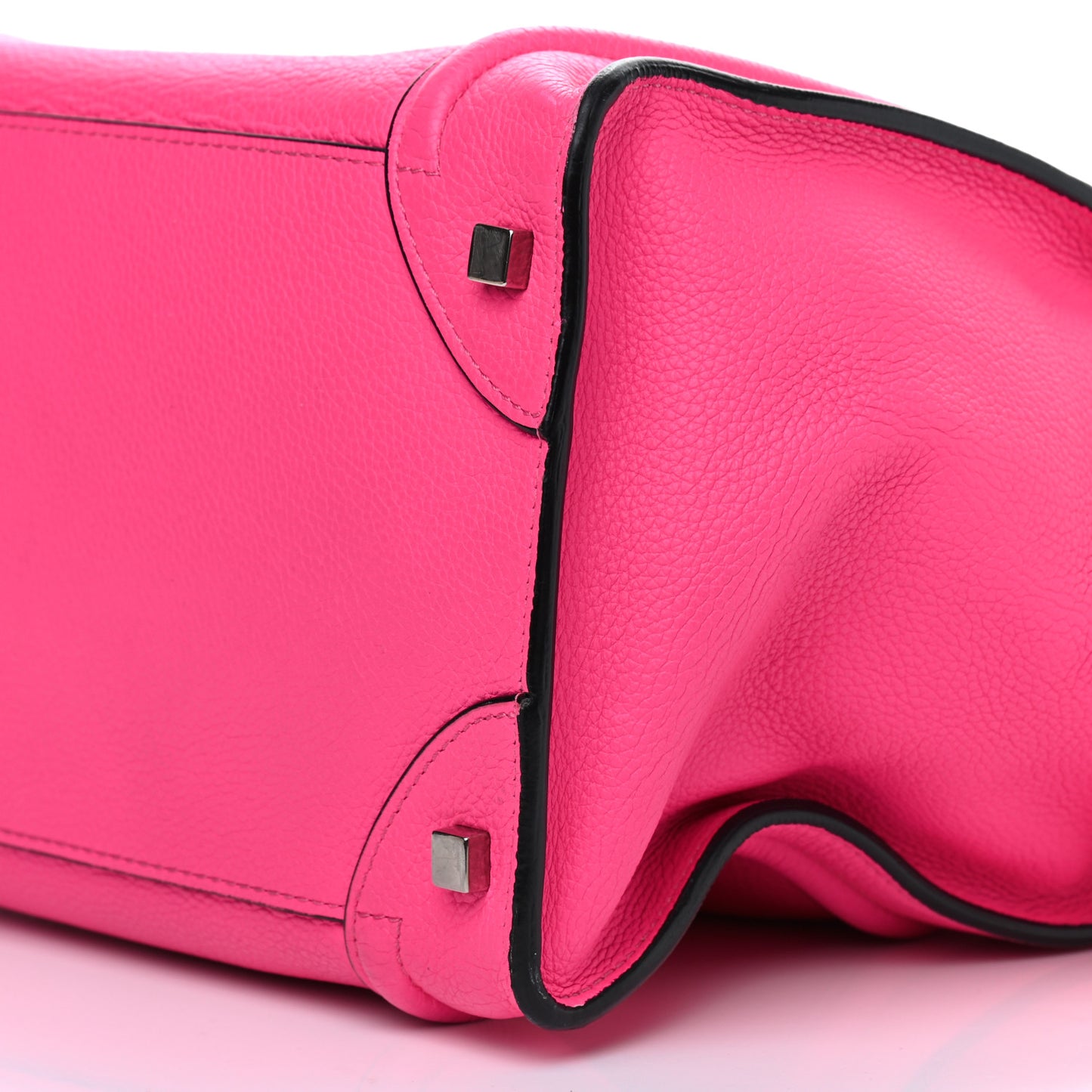 Drummed Calfskin Mini Luggage Fluo Pink