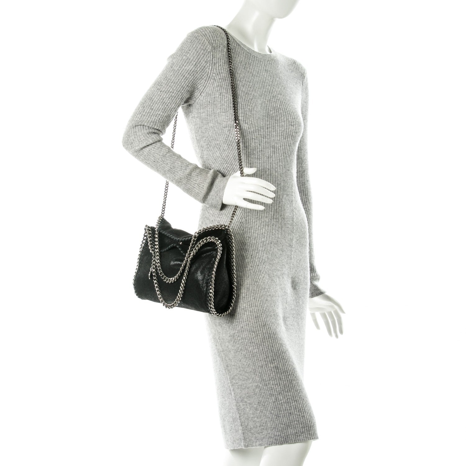 Stella McCartney Shaggy Deer Mini Falabella Tote Black 2 of 7