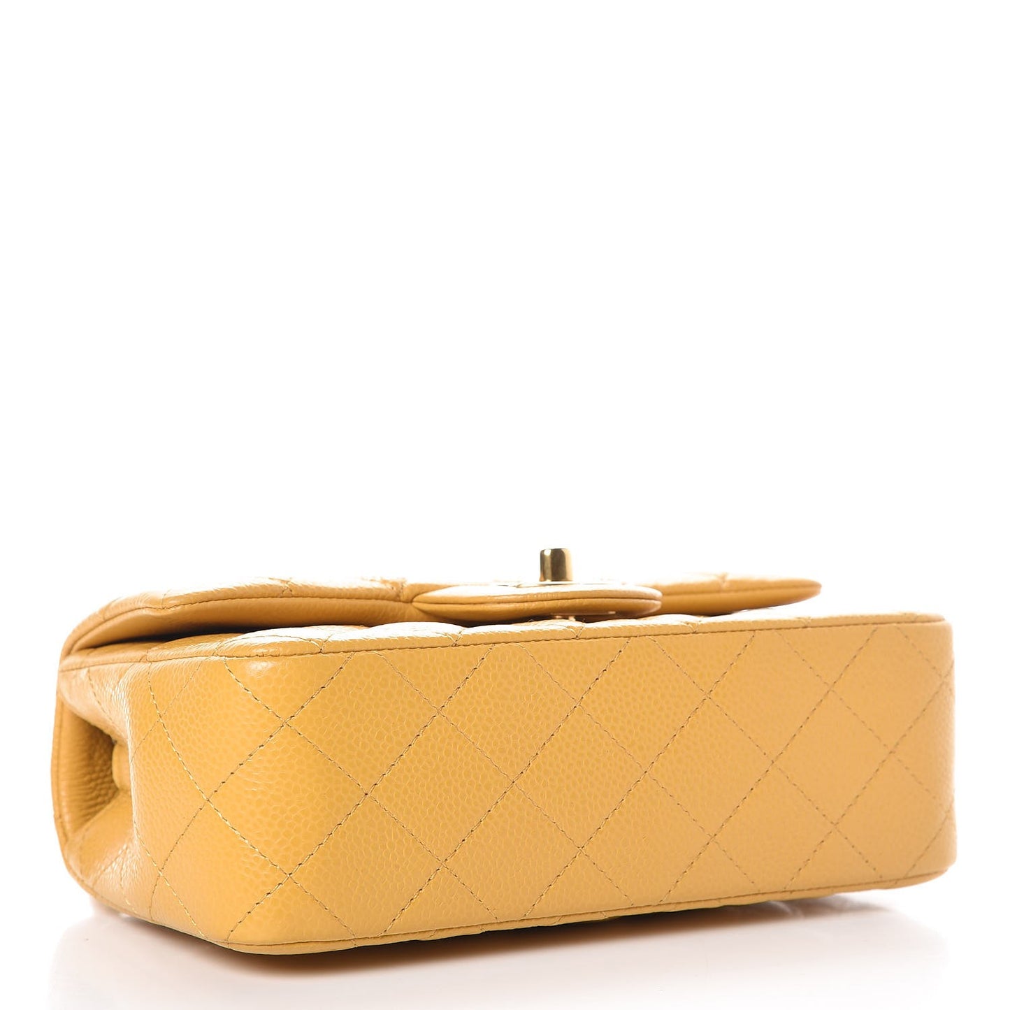 Caviar Quilted Mini Rectangular Flap Yellow