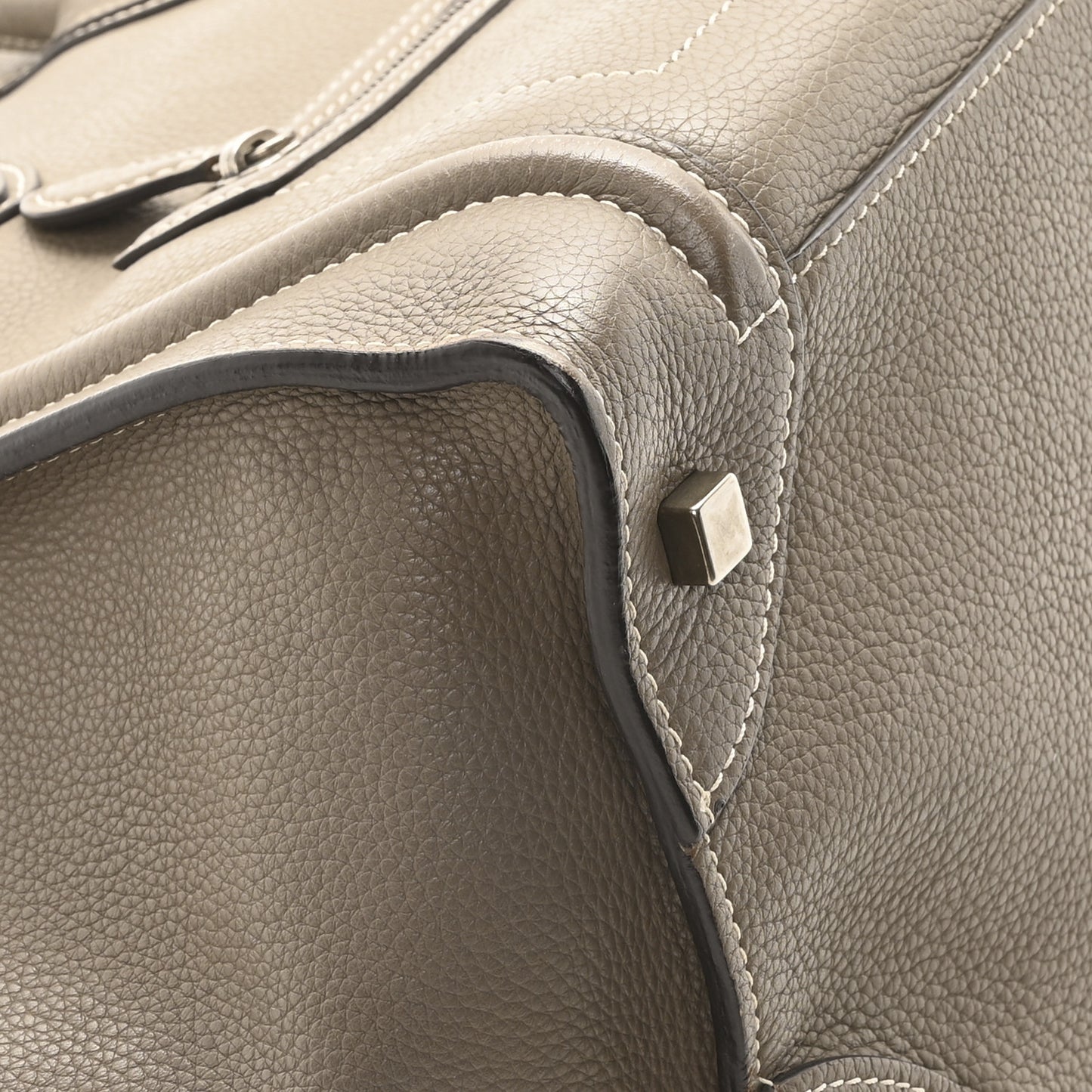Drummed Calfskin Mini Luggage Souris