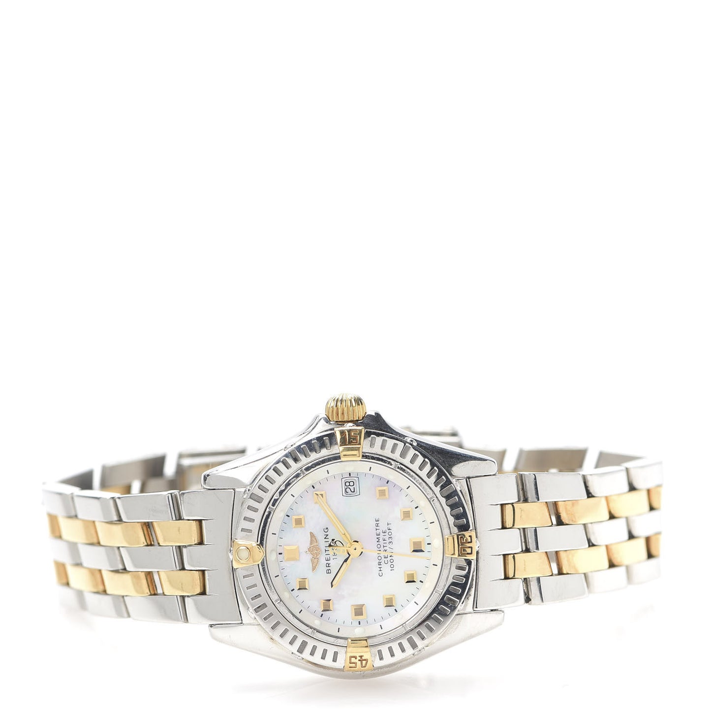 Stainless Steel 18K Yellow Gold Mother of Pearl 29mm Callistino Quartz Watch B72345