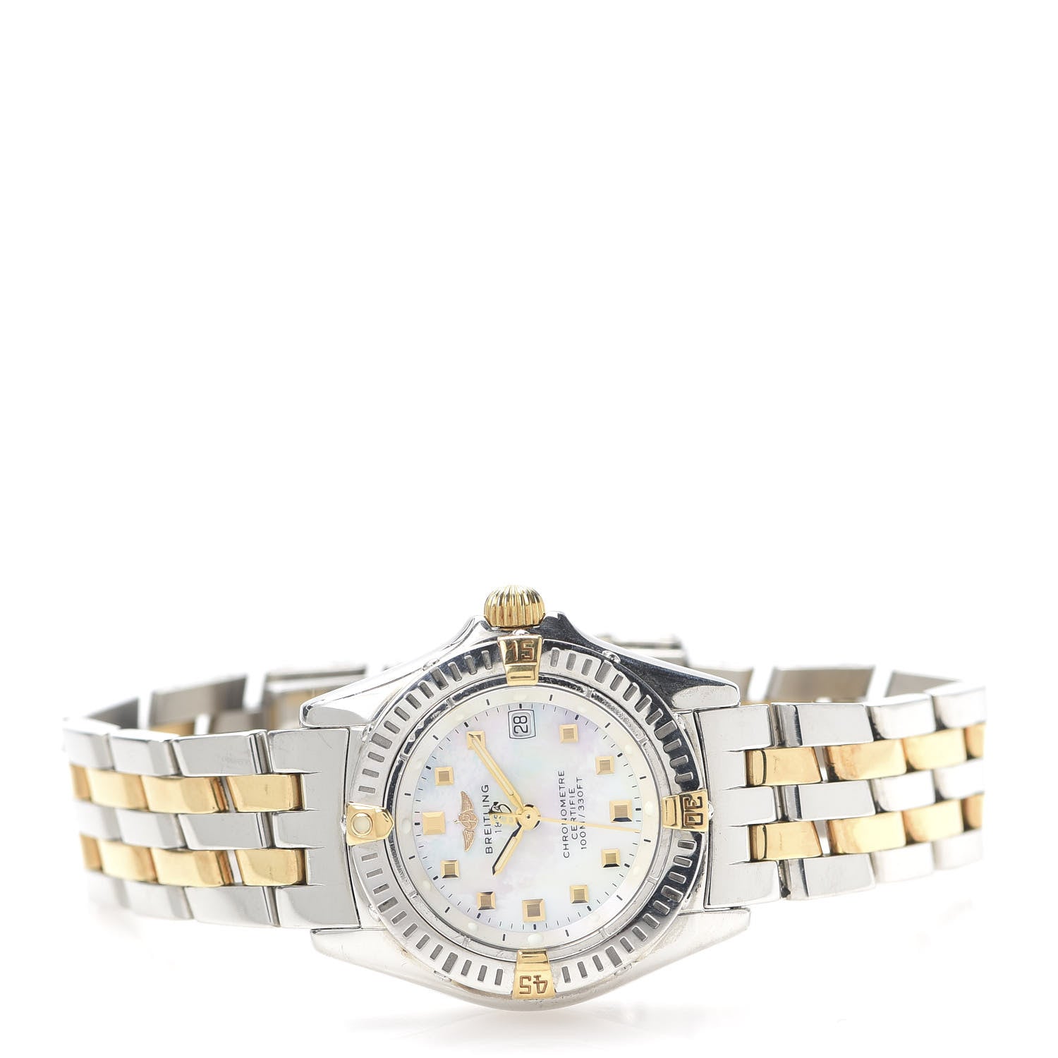 Breitling Stainless Steel 18K Yellow Gold Mother of Pearl 29mm Callistino Quartz Watch B72345 3 of 6