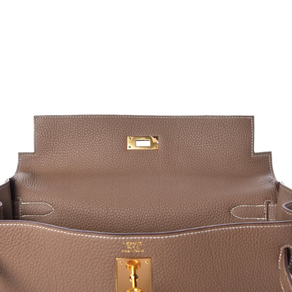 Hermes Togo Kelly Retourne 32 Etoupe 10 of 36