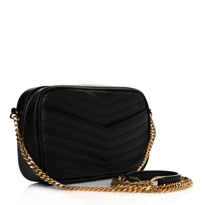Saint Laurent Grain De Poudre Matelasse Monogram Mini Lou Camera Bag Black 3 of 12