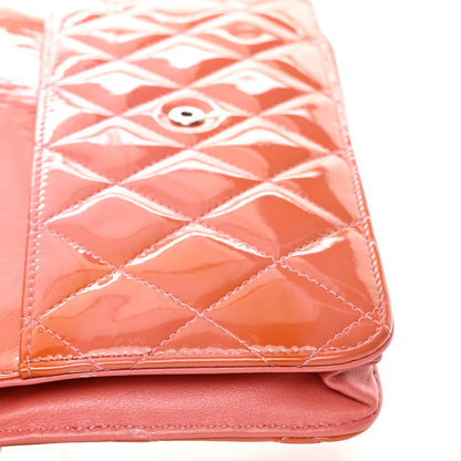 Chanel Patent Quilted Wallet On Chain WOC Coral 16 of 16