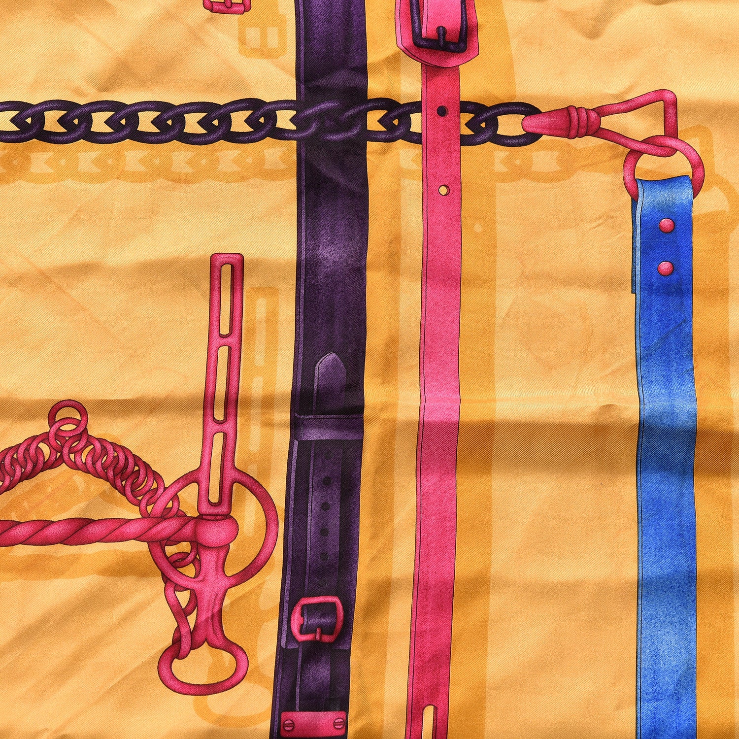 Gucci Silk Horsebit Scarf Yellow 5 of 7