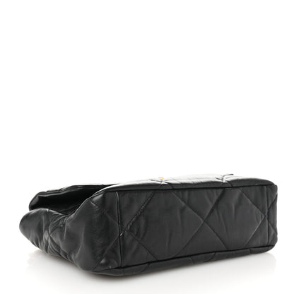 Chanel Shiny Goatskin Quilted Large Chanel 19 Flap Black 4 of 10