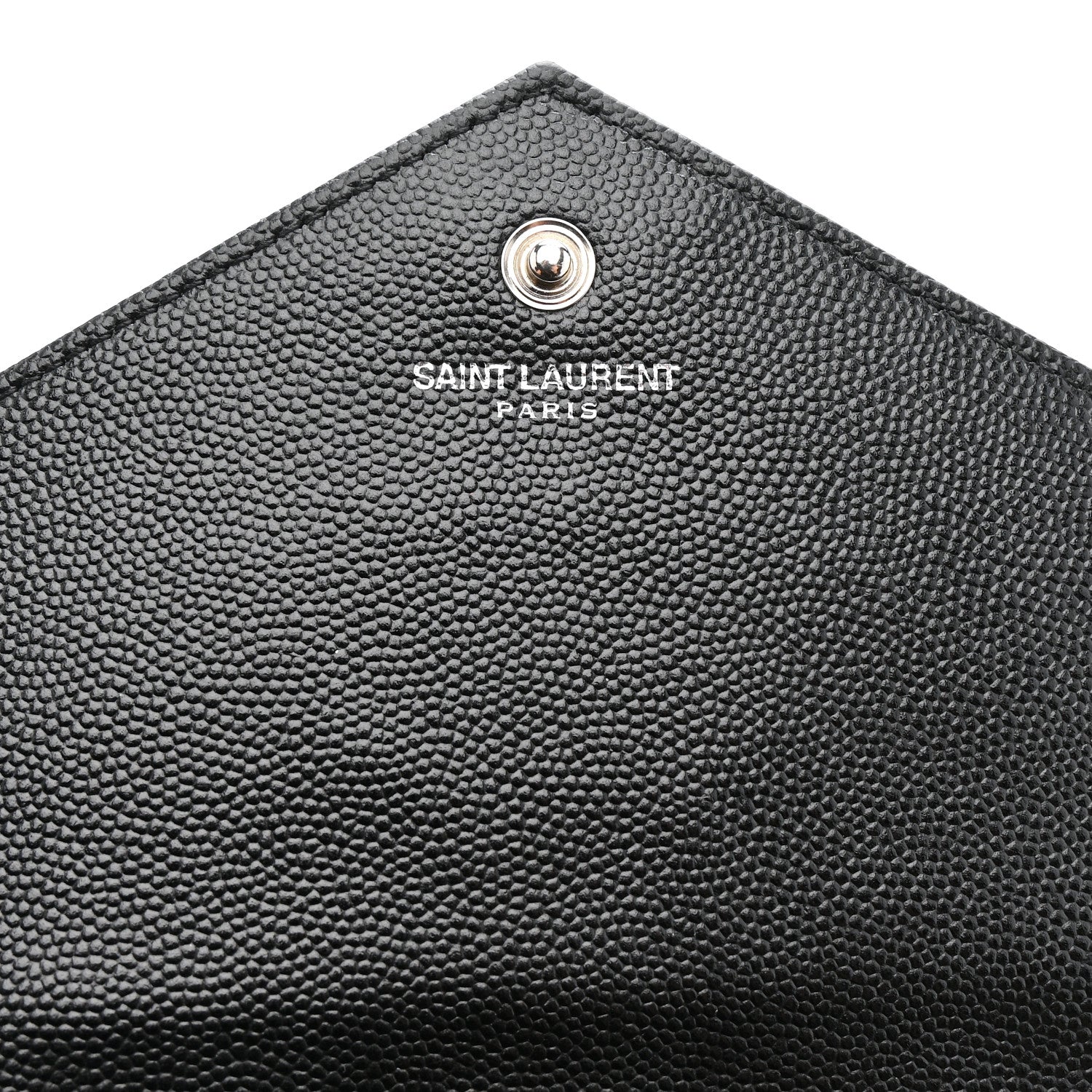Saint Laurent Grain De Poudre Matelasse Chevron Monogram Chain Wallet Black 7 of 16