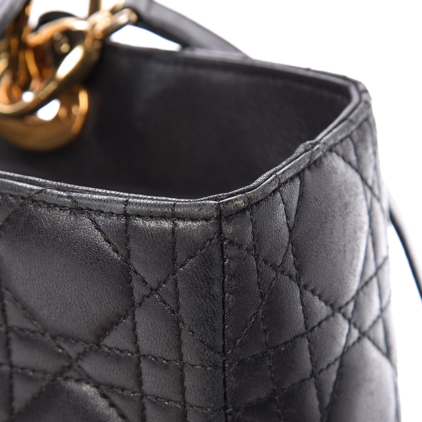 Lambskin Cannage Large Lady Dior Black