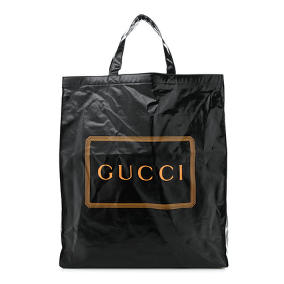 Gucci Patent Canvas Frame Logo Vertical Tote Black Crop 1 of 11