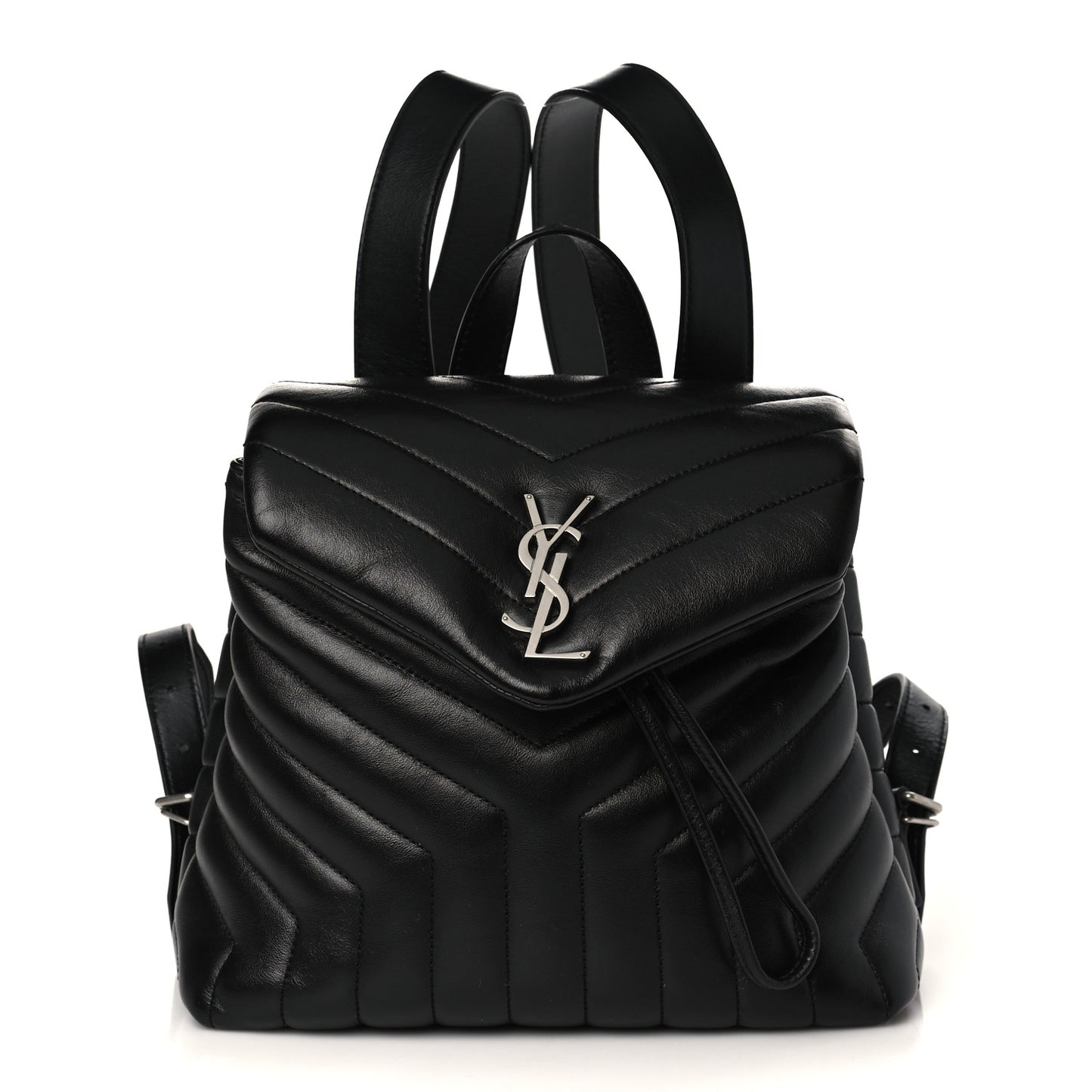 Calfskin Y Quilted Monogram Small Loulou Backpack Black