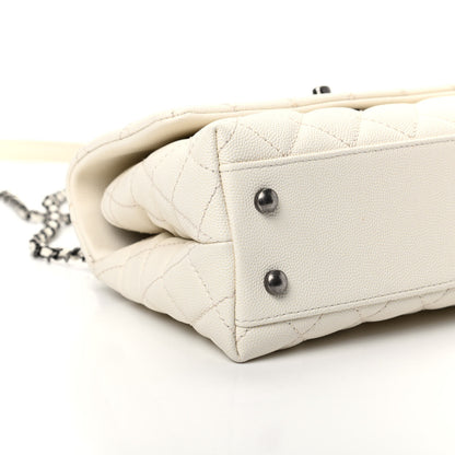 Chanel Caviar Lizard Quilted Mini Coco Handle Flap White 6 of 10