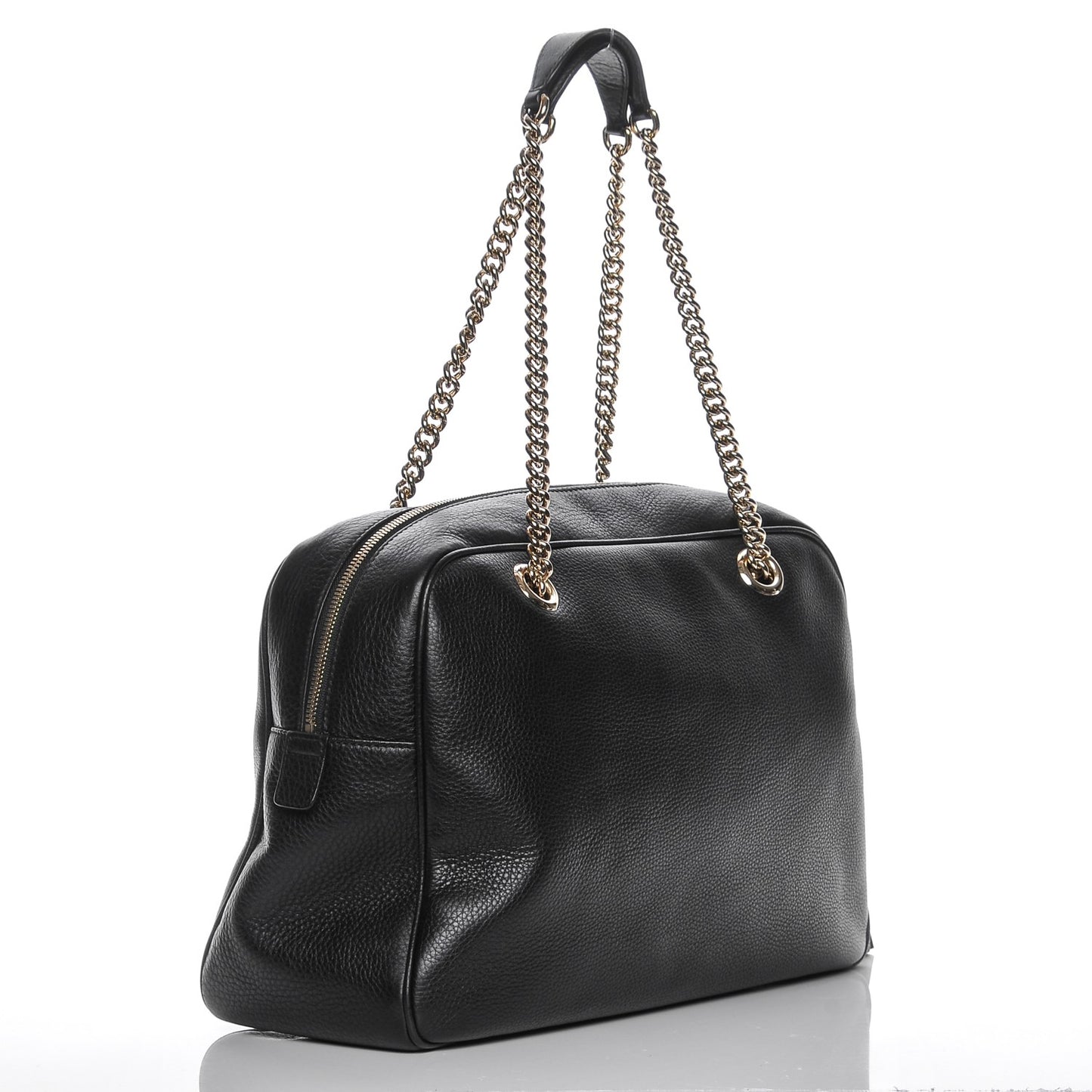 Pebbled Calfskin Medium Soho Bowler Black