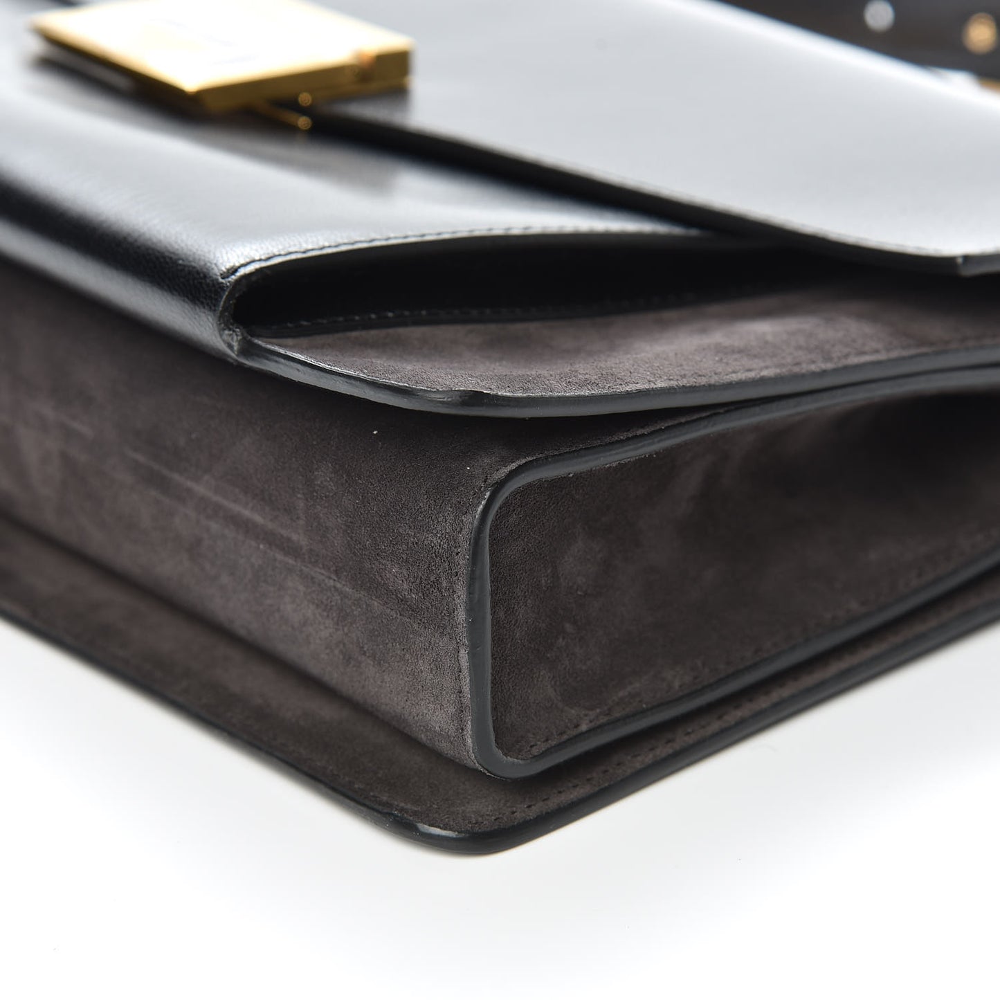 Goatskin Suede Large GV3 Flap Black Grey