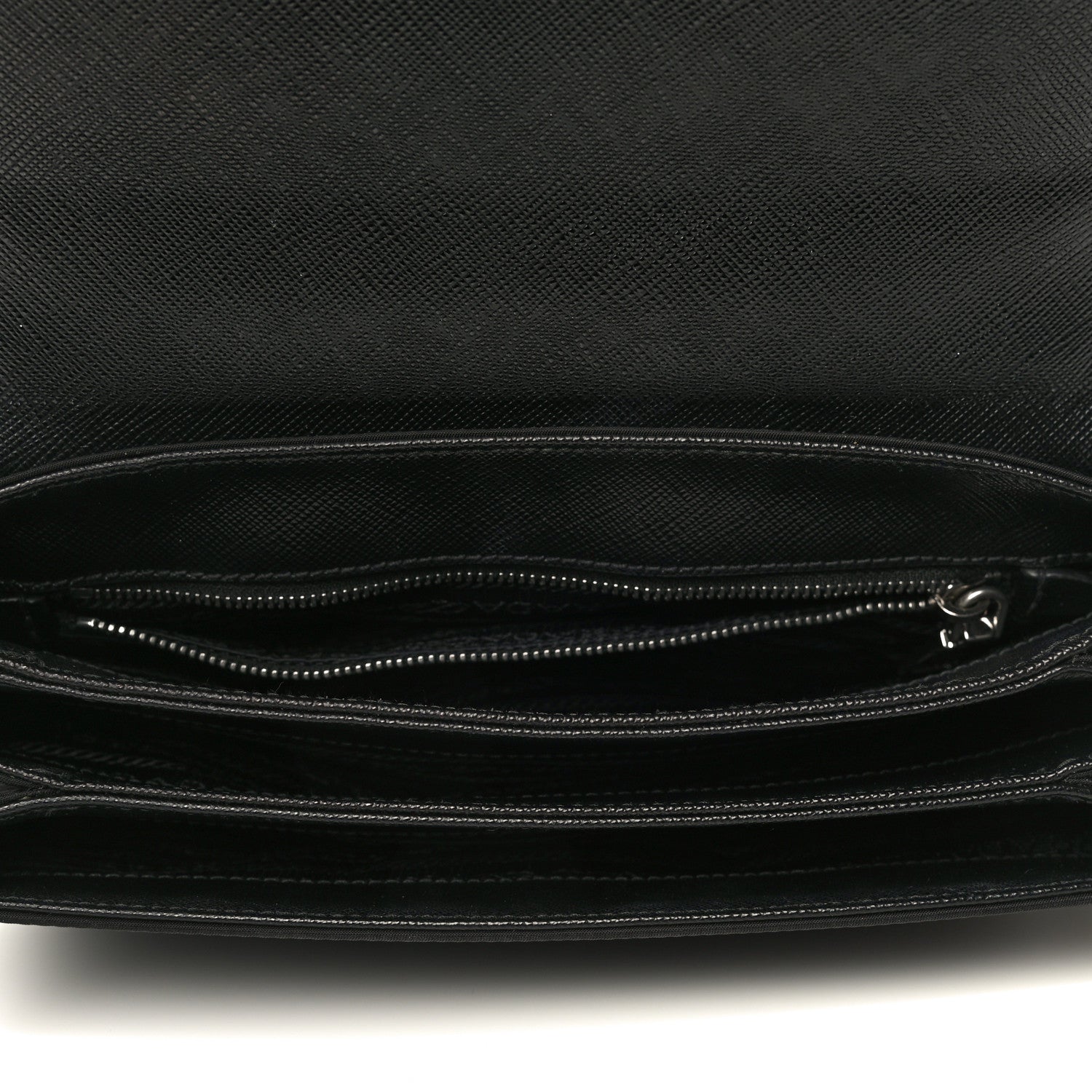 Prada Saffiano Tessuto Nylon Chain Shoulder Bag Black 5 of 13
