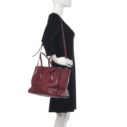 Prada Glace Calfskin Twin Pocket Tote Fuxia 2 of 22