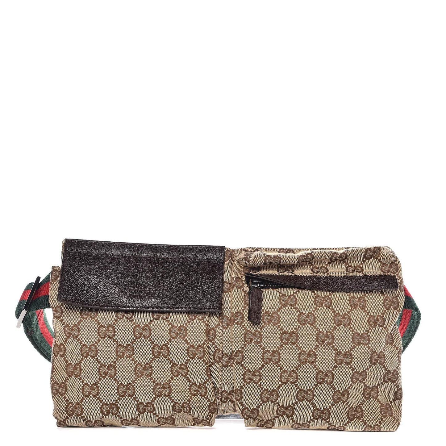 Monogram Web Belt Bag Dark Brown