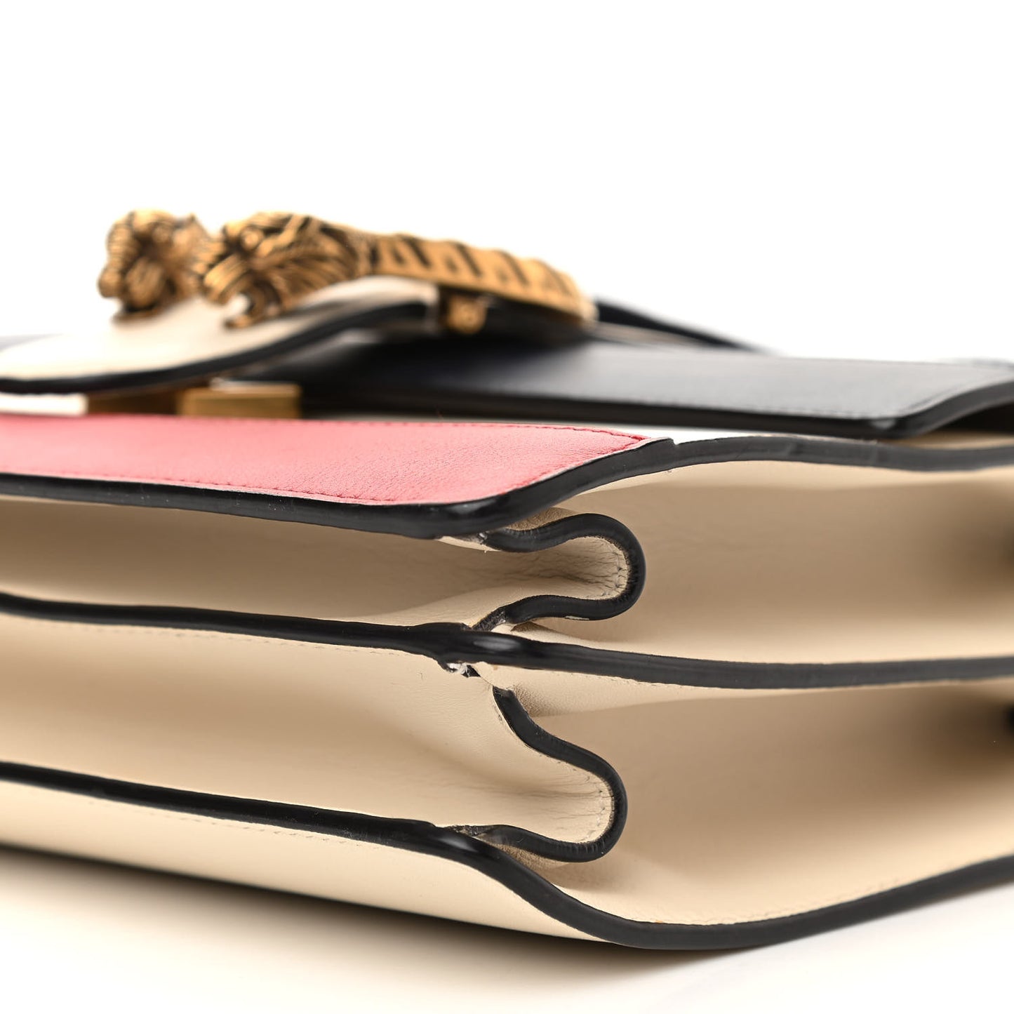 Calfskin Bamboo Web Medium Dionysus Top Handle Bag White Blue Hibiscus Red