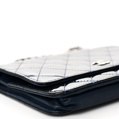Chanel Patent Quilted Wallet On Chain WOC Blue 10 of 12
