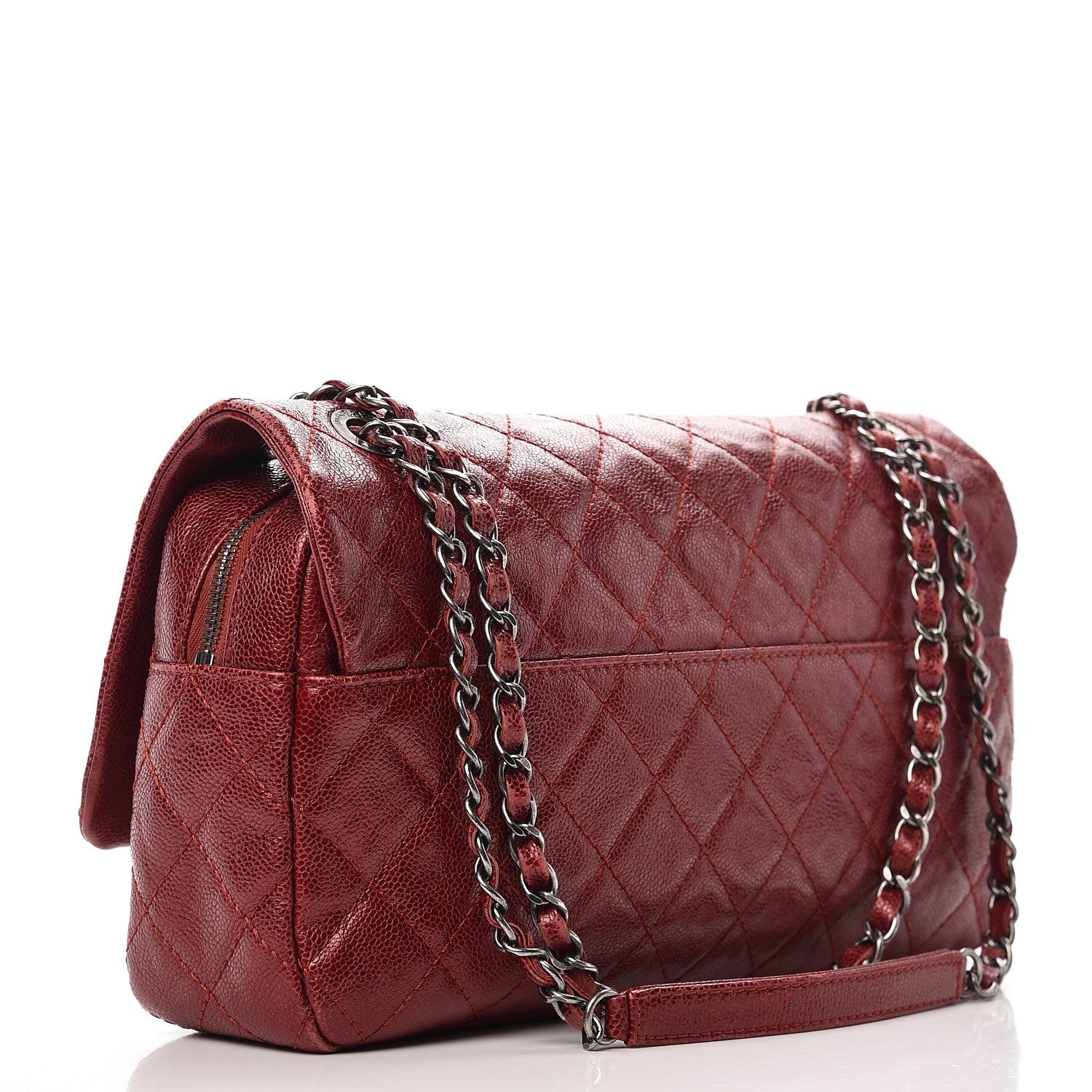 Chanel Iridescent Caviar Quilted Large Chic Flap Red 4 of 8