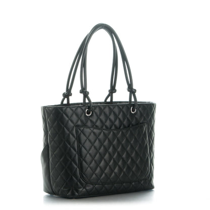 Chanel Calfskin Quilted Large Cambon Tote Black White 3 of 8