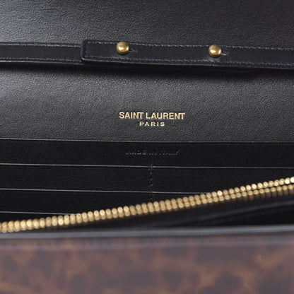 Saint Laurent Patent Monogram Chain Wallet Tortoiseshell 6 of 11