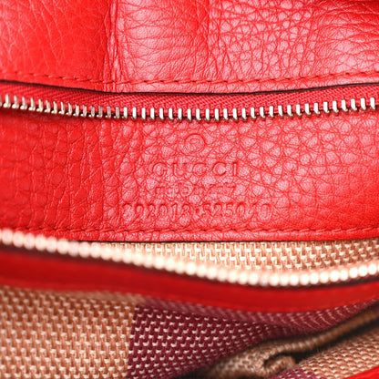 Gucci Cellarius Calfskin Small Bamboo Daily Top Handle Bag Hibiscus Red 6 of 11