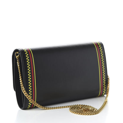 Versace Calfskin 90's Vintage Logo Chain Evening Bag Black 3 of 9