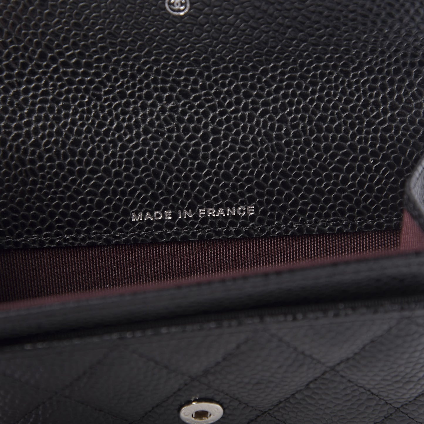 Caviar Quilted Flap Card Holder Black