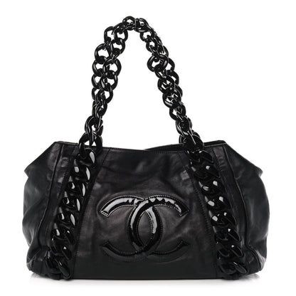 Chanel Calfskin Modern Chain Rhodoid East West Tote Black 1 of 13