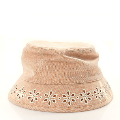 Hermes Linen Cotton Embroidered Eloise Garden Party Bucket Hat 58 Jaune Itauba 4 of 8