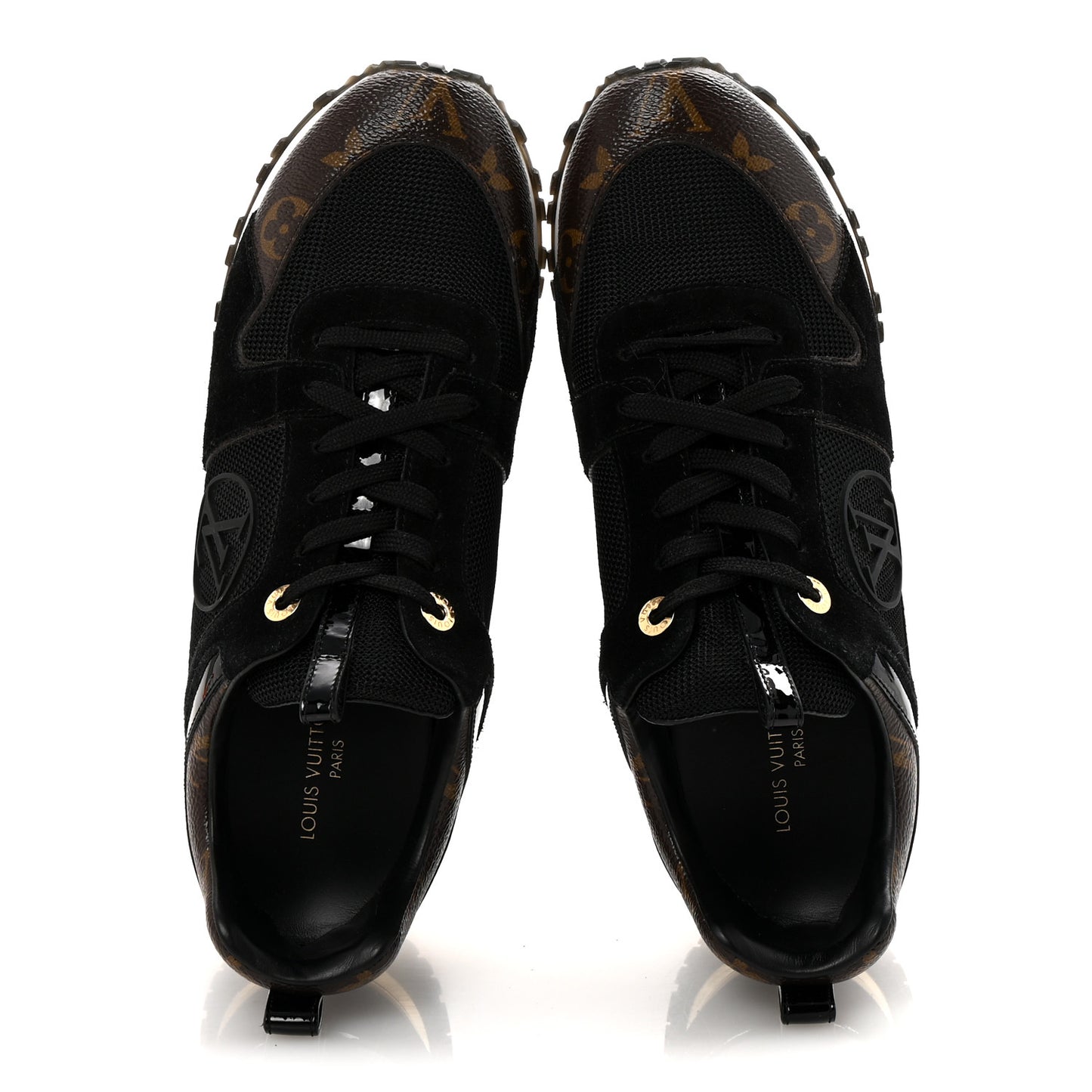 Suede Monogram Run Away Sneakers 39 Black
