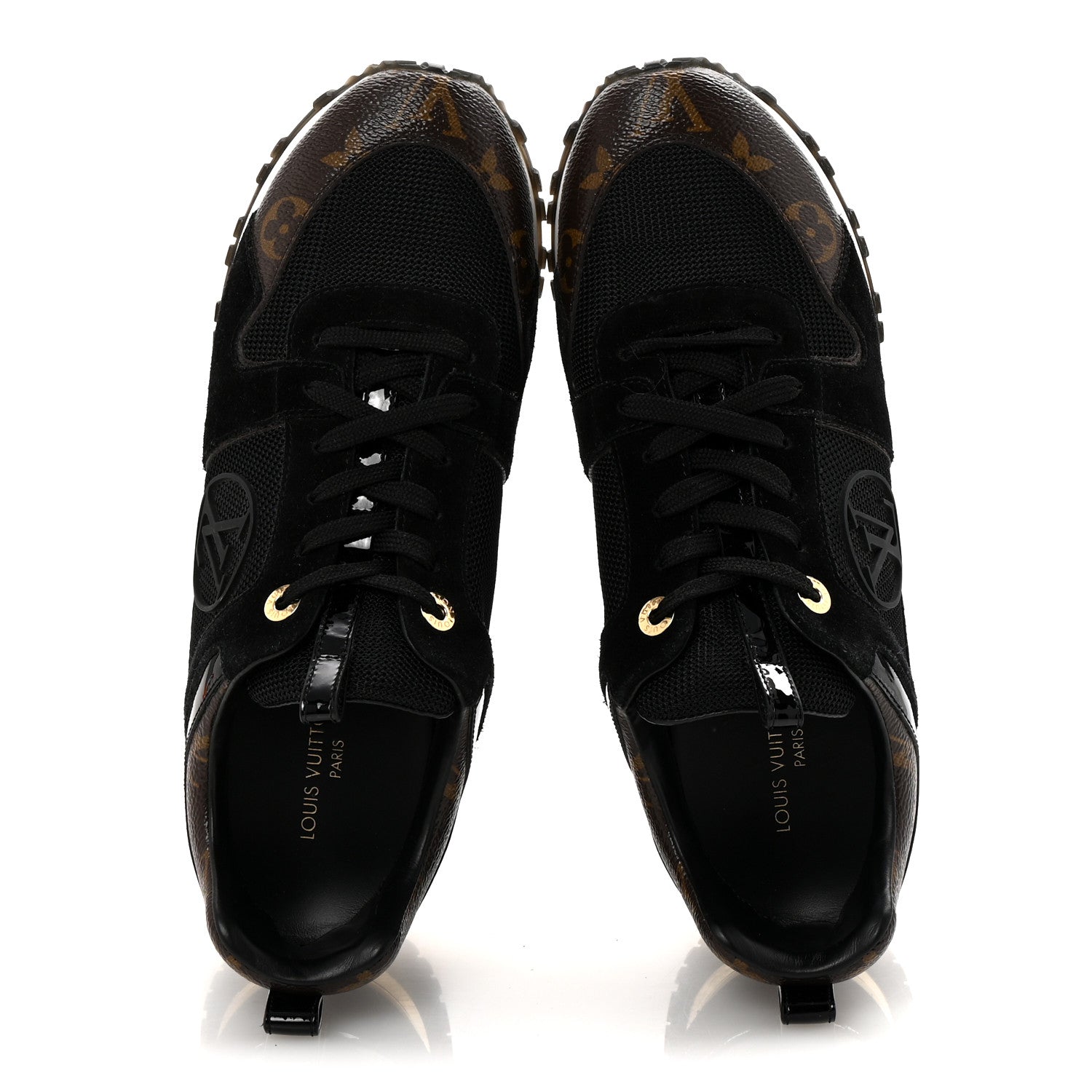 Louis Vuitton Suede Monogram Run Away Sneakers 39 Black 2 of 9