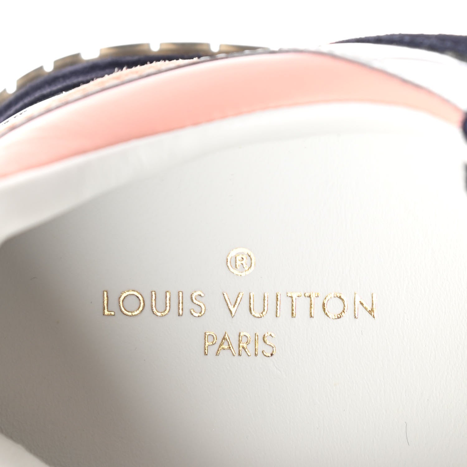 Louis Vuitton Suede Calfskin Run Away Sneakers 37 Blue Pink White 6 of 8