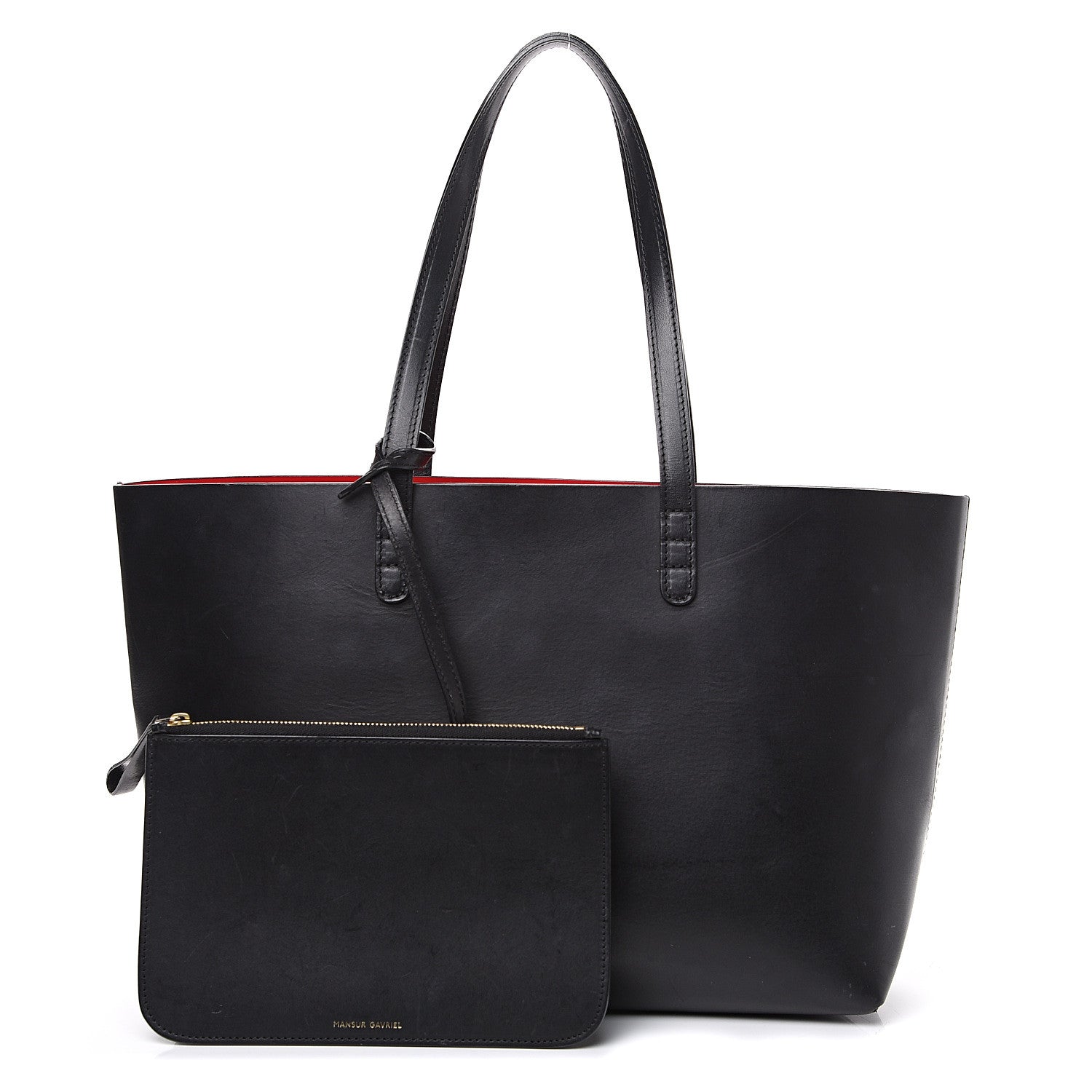 Mansur Gavriel Calfskin Small Shopping Tote Black Flamma 1 of 15