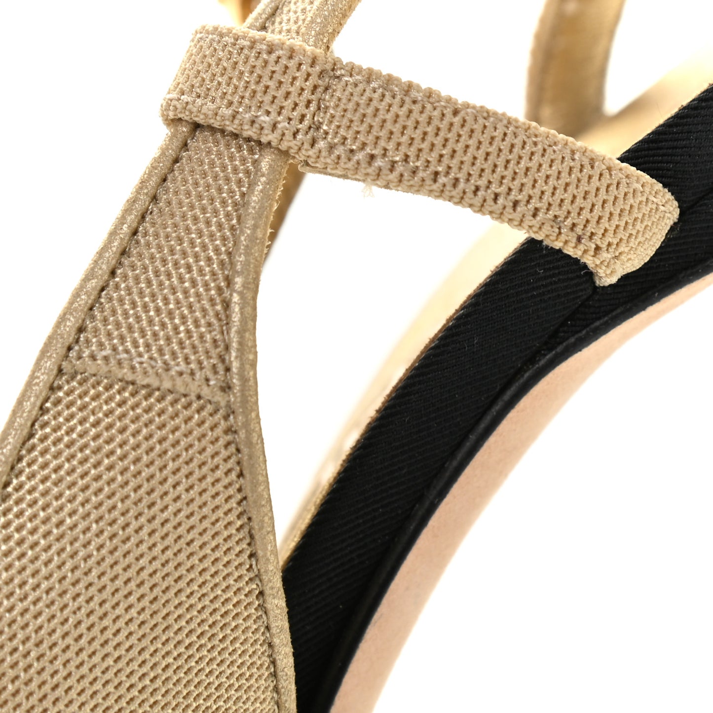 Grosgrain Cap Toe CC Slingback Pumps 38.5 Black Gold