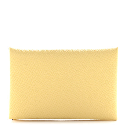Hermes Epsom Verso Calvi Card Case Jaune Poussin Bleu Saphir 1 of 8