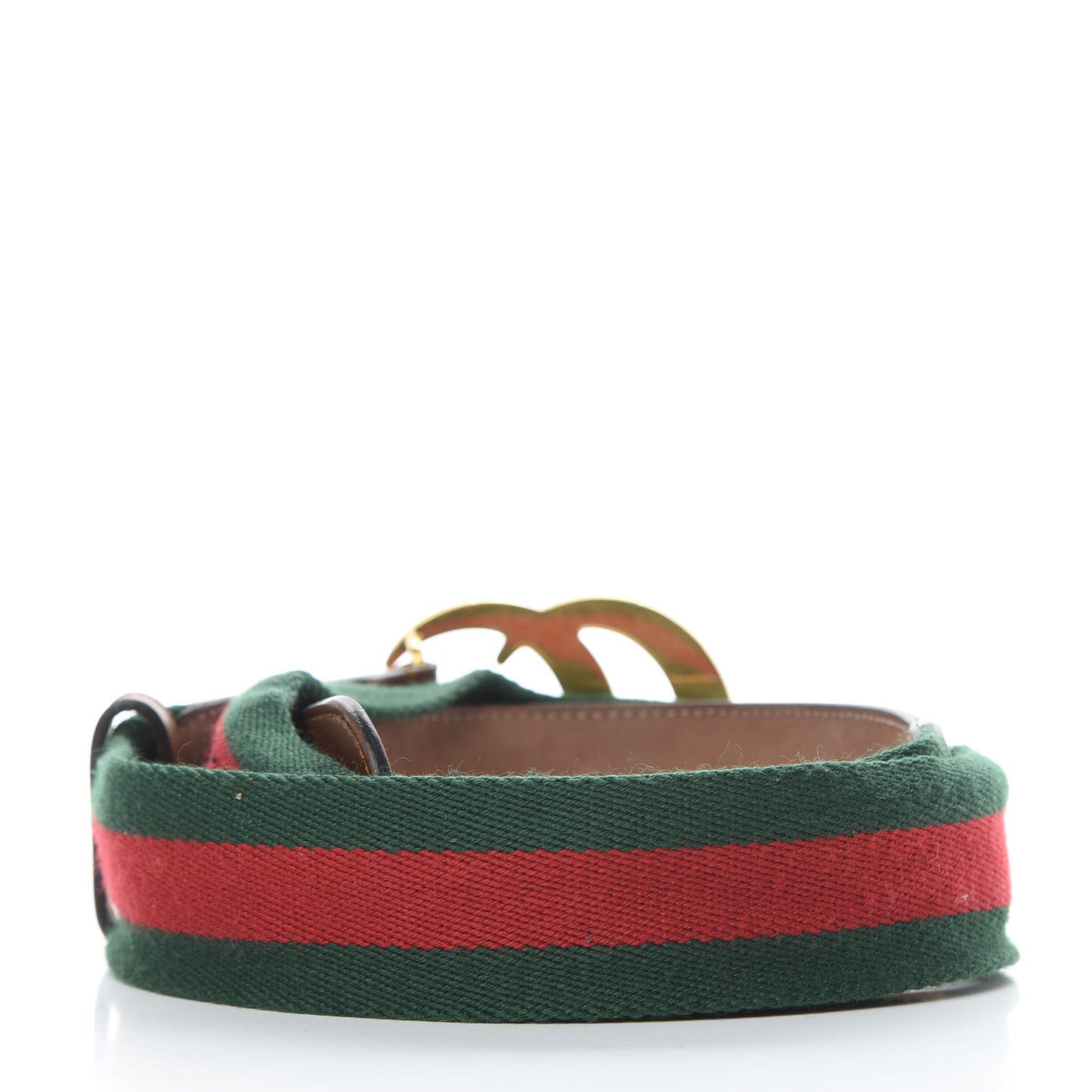 Nylon Calfskin Double G Web 40mm Belt 90 36 Green Red Cuir