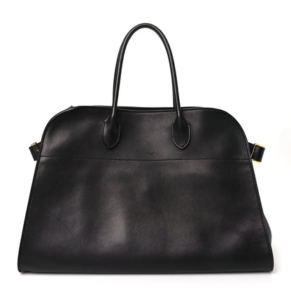 The Row Polished Saddle Calfskin Soft Margaux 15 Black 1 of 9