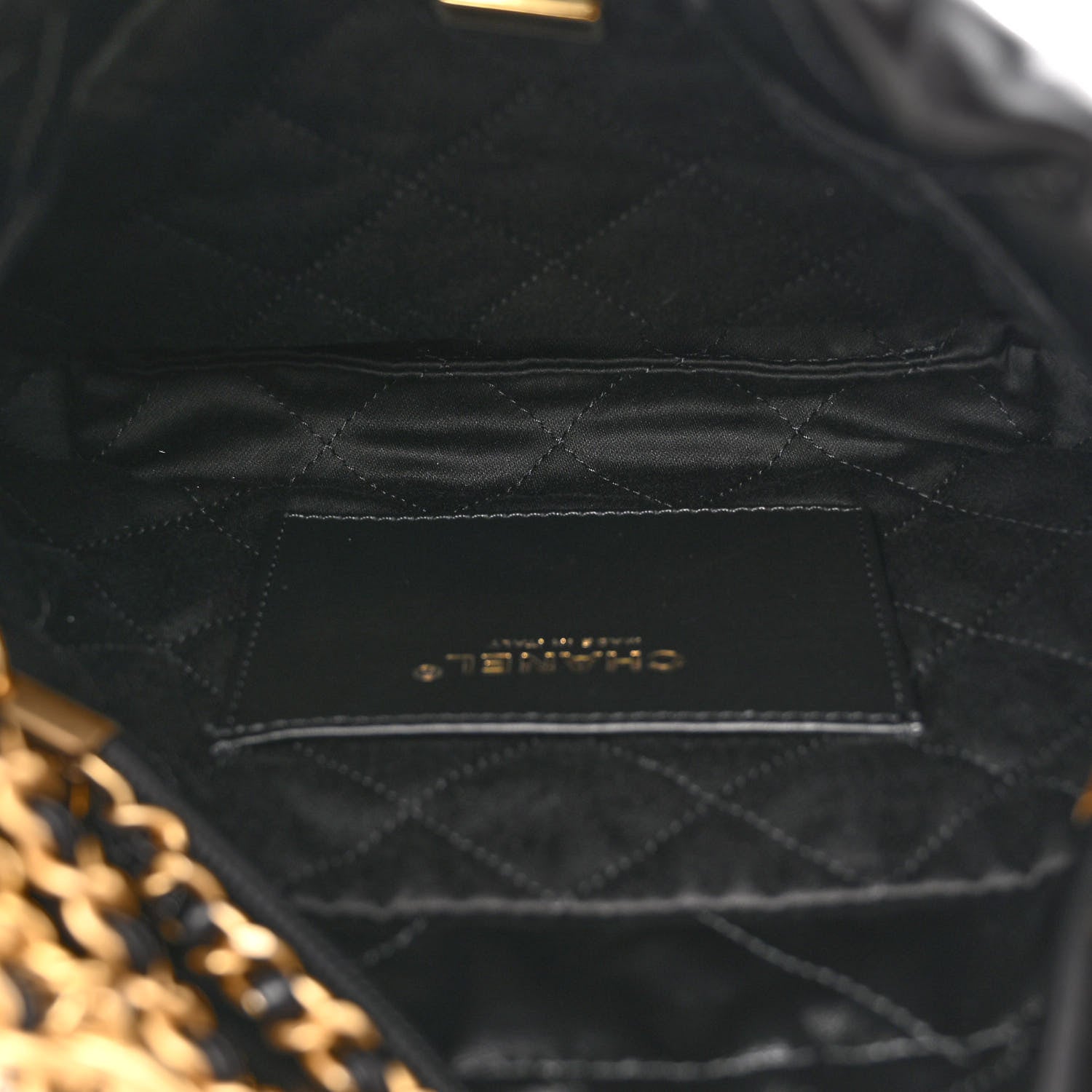 Chanel Shiny Calfskin Quilted Mini Chanel 22 Black 5 of 9
